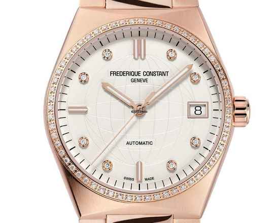  Frederique Constant Ladies Automatic Highlife Ladies Roségold vergoldet Diamanten Automatik Armband Roségold vergoldet 34mm Box&Pap. Full Set Neu 