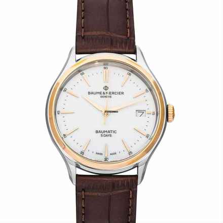  Baume & Mercier Clifton M0A10401 - Clifton Automatic White Dial 18kt Rose Gold Men's Watch </h1> 