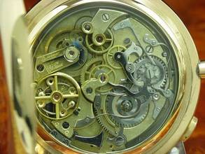 Thumbnail von Tempora 14kt 585 Gold Savonette Taschenuhr Chronograph Minuten Repetition </h1>