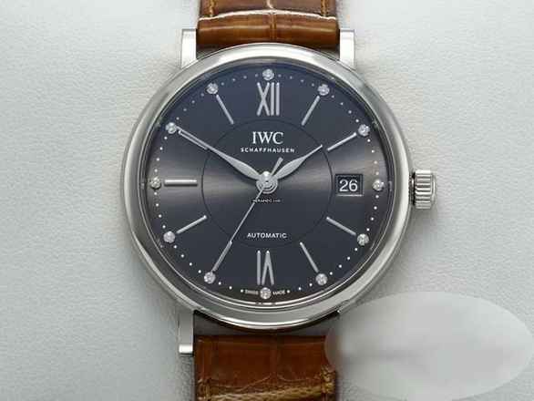  IWC Portofino Automatic 37 Mm Iw4581 Edelstahl Diamanten Automatik Leder Stahl Steel </h1> 