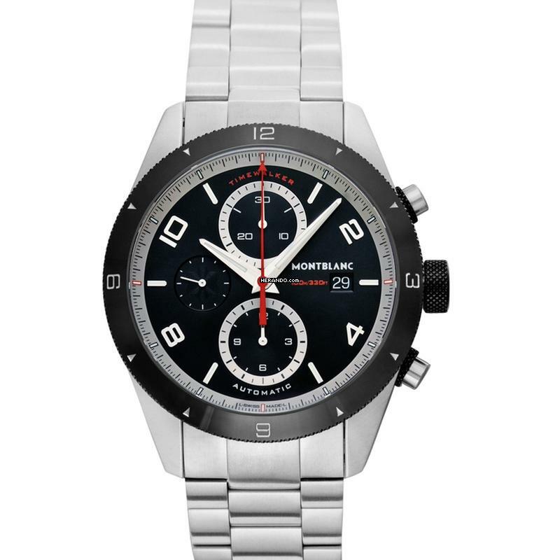 Montblanc Timewalker 116097 - TimeWalker Automatic Black Dial Stainless Steel Men's Watch </h1>