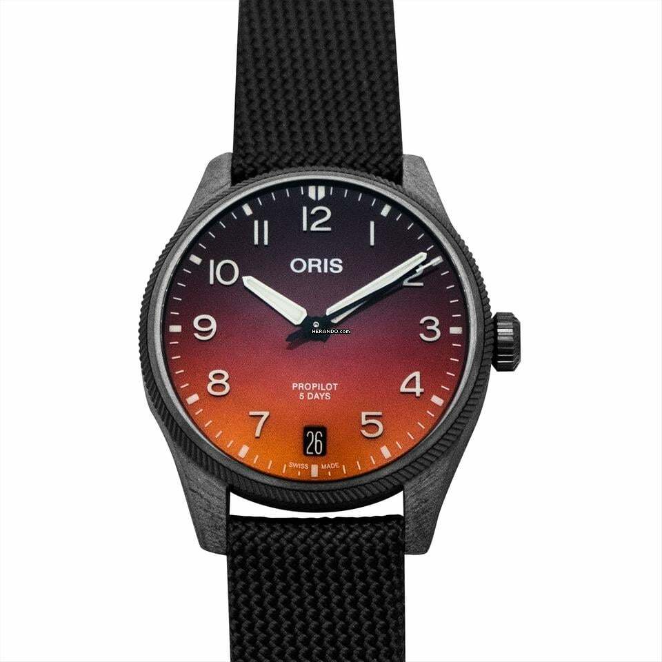 Oris Big Crown ProPilot 01 400 7784 8786-set - Big Crown Propilot Automatic Orange Dial Titanium Men's Watch </h1>