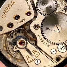Thumbnail von Omega Rare 38mm Oversize Jumbo Black Gilt Dial Unrestored 2316 Vintage Extract 2316 </h1>
