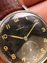 Thumbnail von Omega Rare 38mm Oversize Jumbo Black Gilt Dial Unrestored 2316 Vintage Extract 2316 </h1>