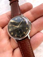 Thumbnail von Omega Rare 38mm Oversize Jumbo Black Gilt Dial Unrestored 2316 Vintage Extract 2316 </h1>
