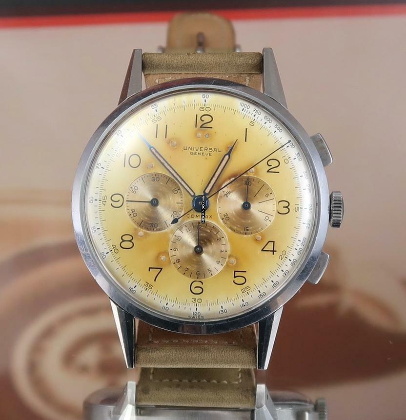 Universal Genève Compax Oversize 46mm Compax Chronograph with amazing patina mint rare vintage Pilot