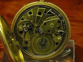 Thumbnail von 18kt 750 Gold Open Face Taschenuhr Viertel-repetition </h1>
