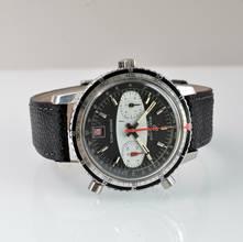 Thumbnail von Breitling Chrono-Matic 2110 automatic Panda black dial 1970's </h1>