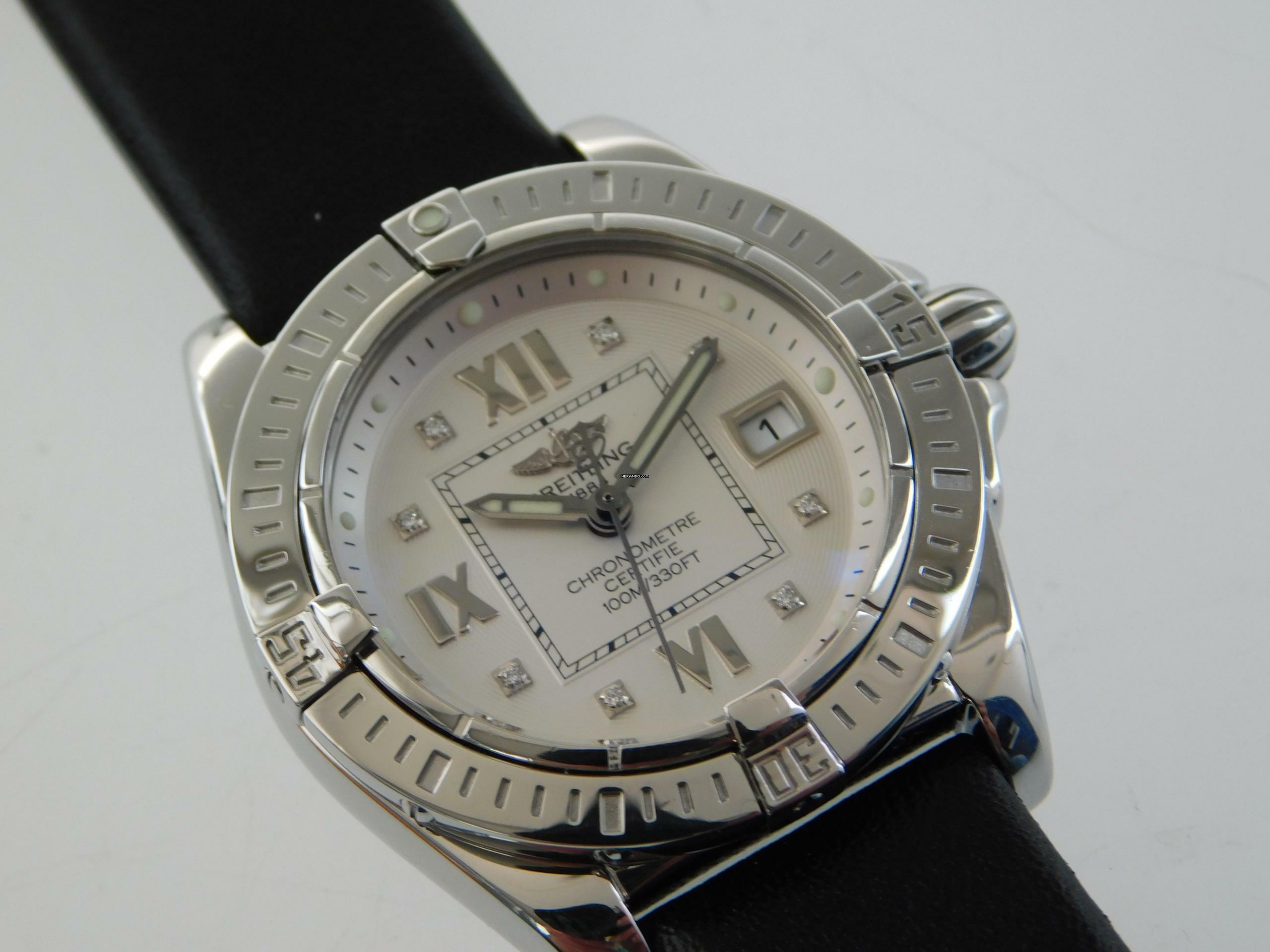 Breitling Galactic 32 Cockpit Lady / Galactic 32 mit Diamantzifferblatt und allen original Papieren </h1>