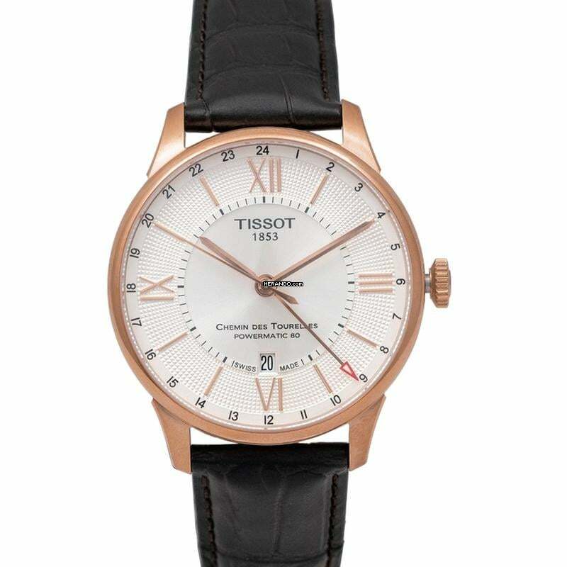 Tissot Chemin de Tourelles T099.429.36.038.00 - T-Classic Chemin Des Tourelles Powermatic 80 Gmt Automatic Silver Dia </h1>