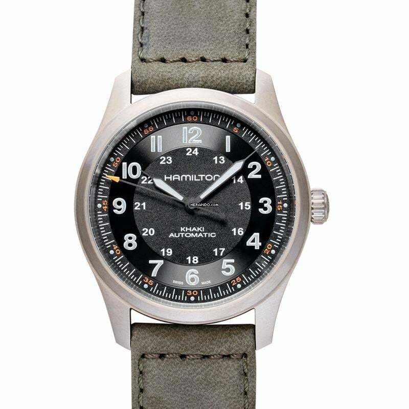 Hamilton Khaki Field Titanium H70205830 - Khaki Field Automatic Black Dial Titanium Men's Watch </h1>