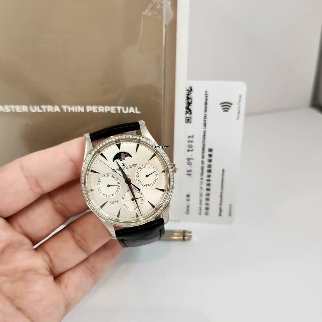 Jaeger-LeCoultre Master Ultra Thin Perpetual Calendar Moon Ouro Branco Diamantes 2022