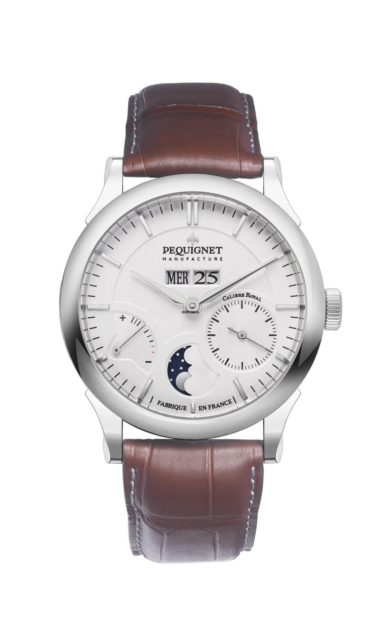 Pequignet Paris Royale Opalweiss Moonphase Day-Date