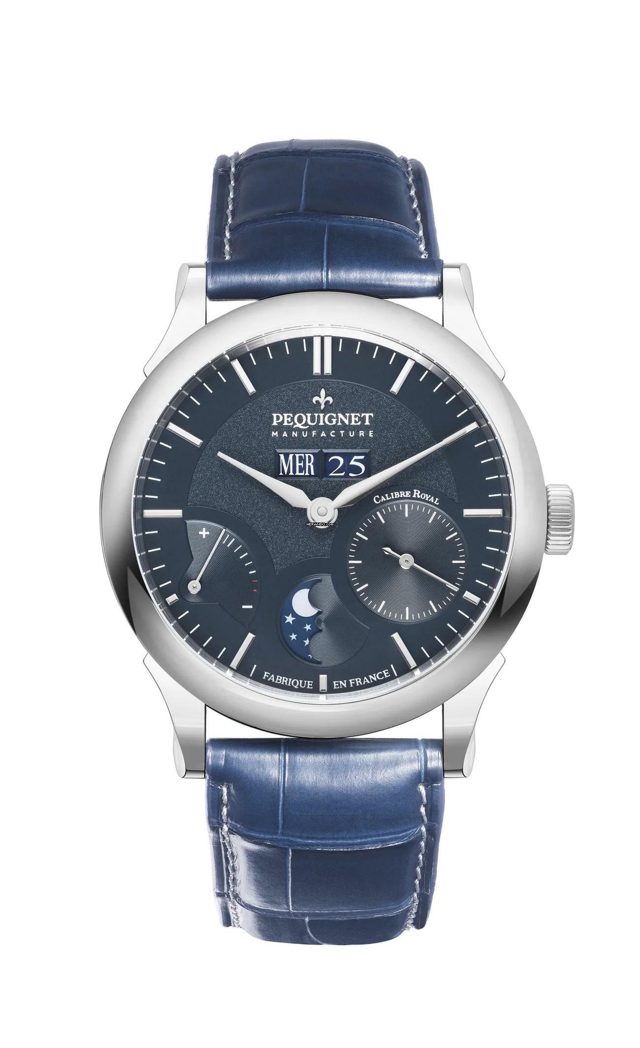 Pequignet Paris Royale Blue Moonphase Day-Date
