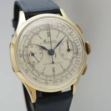 Thumbnail von Minerva Vintage Telemetre Chronograph Gold 18k/750 very rare