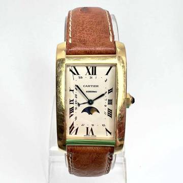  Cartier Tank Américaine Quartz 18K Yellow Gold Moon Phase Watch </h1> 