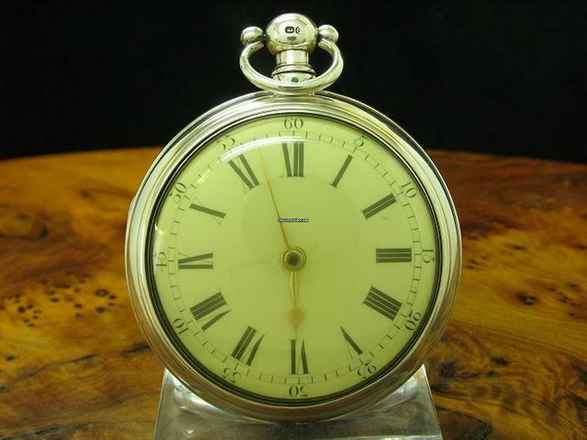  Manners London 925 Silber Open Face Spindeltaschenuhr Um 1820 Schlüsselaufzug </h1> 