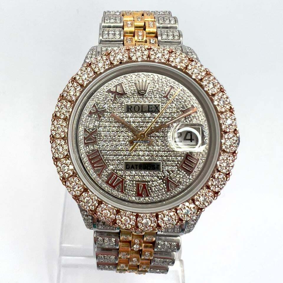 Rolex Datejust Oyster Perpetual DATEJUST Automatic 36mm 2 Tone Full Diamond Watch </h1>