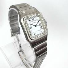 Thumbnail von Cartier Santos Galbée 29mm Quartz Steel 0.85TCW Diamond Watch </h1>