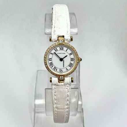  Cartier VERMEIL 19mm Quartz 18K Yellow Gold 0.40TCW Diamond Watch </h1> 