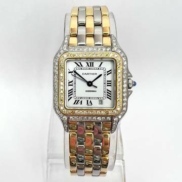  Cartier Panthère Quartz 27mm 3 Row Gold 1.25TCW DIAMOND Watch </h1> 