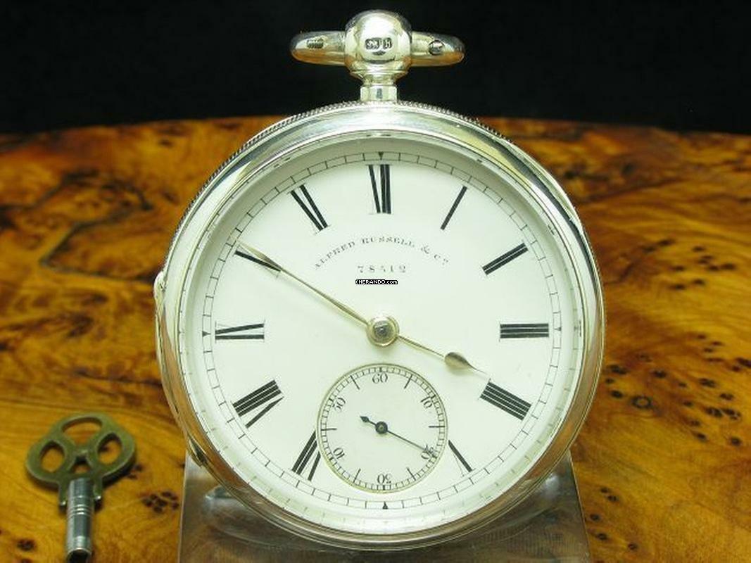 Alfred Russel & Co. 925 Silber Open Face Taschenuhr Schlüsselaufzug </h1>