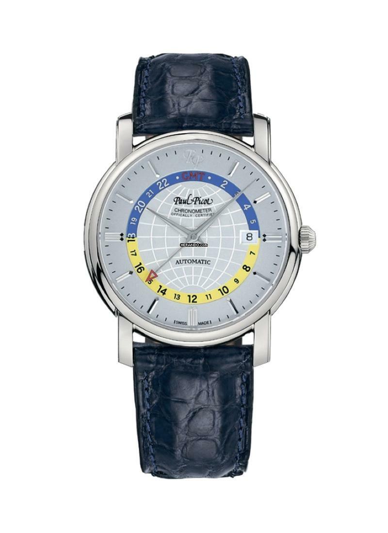 Paul Picot Firshire Ronde GMT silver ( Optional 3 verschiedene Armbänder)