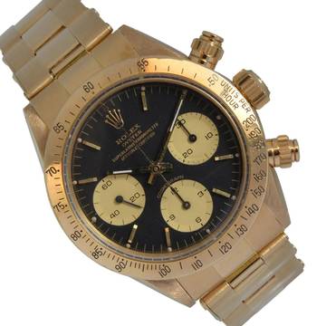  Rolex Daytona Cosmograph 6265 Daytona black dial yellow gold 18KT Full Set 1985’s </h1> 