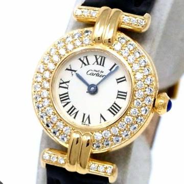  Cartier Colisee GP Silver ~1TCW Diamond Watch </h1> 