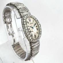 Thumbnail von Cartier Baignoire 23mm 18K White Gold 4.58TCW Watch </h1>