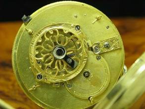 Thumbnail von Neusilber Open Face Spindeltaschenuhr Mit Schnecke & Kette Schlüsselaufzug </h1>