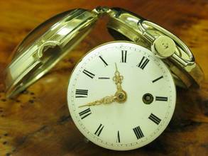 Thumbnail von Neusilber Open Face Spindeltaschenuhr Mit Schnecke & Kette Schlüsselaufzug </h1>