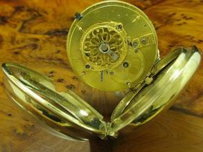 Thumbnail von Neusilber Open Face Spindeltaschenuhr Mit Schnecke & Kette Schlüsselaufzug </h1>