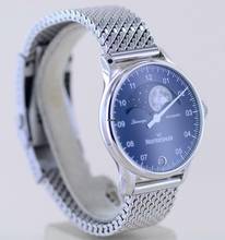 Thumbnail von Meistersinger Lunascope Blue Dial Moon Stahlband 40mm Automatik Einzeiger B+P </h1>