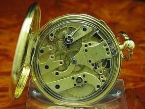 Thumbnail von Humbert-ramuz & Cie 18kt 750 Gold Open Face Taschenuhr Viertel-repetition </h1>