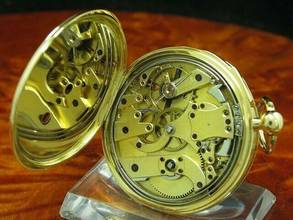Thumbnail von Humbert-ramuz & Cie 18kt 750 Gold Open Face Taschenuhr Viertel-repetition </h1>