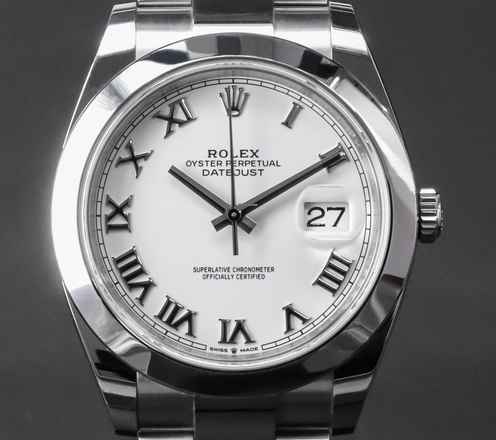  Rolex Datejust 41 White Roman Dial LC 100 