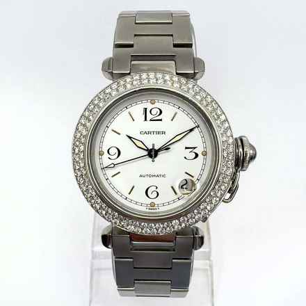  Cartier Pasha Automatic 35mm Steel 1.81TCW DIAMOND Watch </h1> 