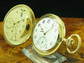 Thumbnail von Zenith Grand Prix Paris 14kt 585 Gold Savonette Taschenuhr Viertel-repetition </h1>