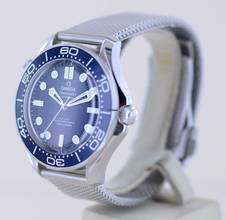 Thumbnail von Omega Seamaster Diver 300 M 42 Blue Dial 60th Anniversary Bond 007 Edition Steel Top B+P </h1>