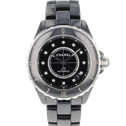  Chanel J12 Black Ceramique 38MM Black Diamond Dial </h1> 