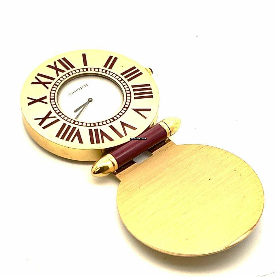 Cartier Quartz 53mm 18K Yellow Gold Clock Watch </h1>