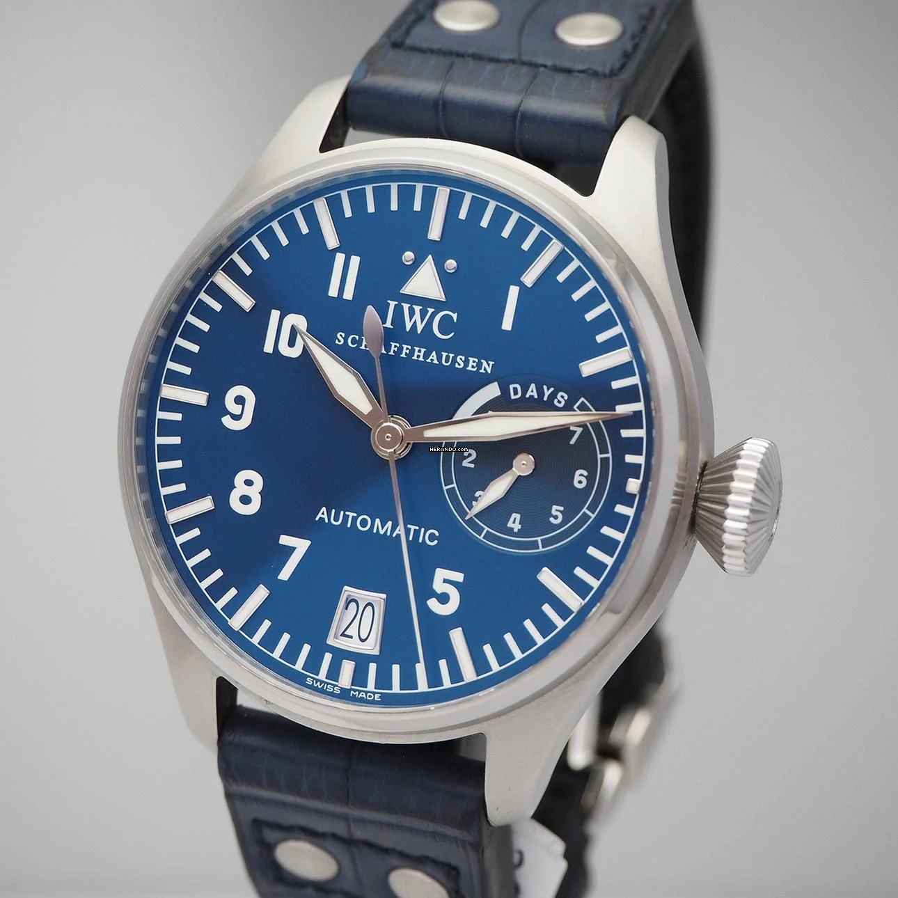 IWC Große Fliegeruhr Pilot 5002 PLATINUM-DIAL Stahl/Leder UNIKAT Box+Papiere </h1>