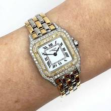 Thumbnail von Cartier Panthère 23mm Quartz 3 Row Gold ~1TCW DIAMOND Watch </h1>