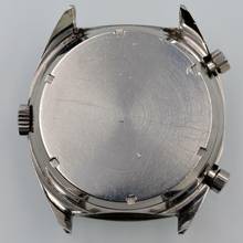 Thumbnail von Heuer Carrera 1153 chronograph Tropical blue dial 1970's </h1>