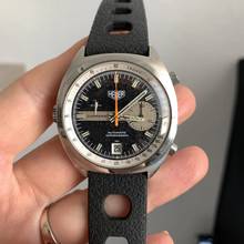 Thumbnail von Heuer Carrera 1153 chronograph Tropical blue dial 1970's </h1>