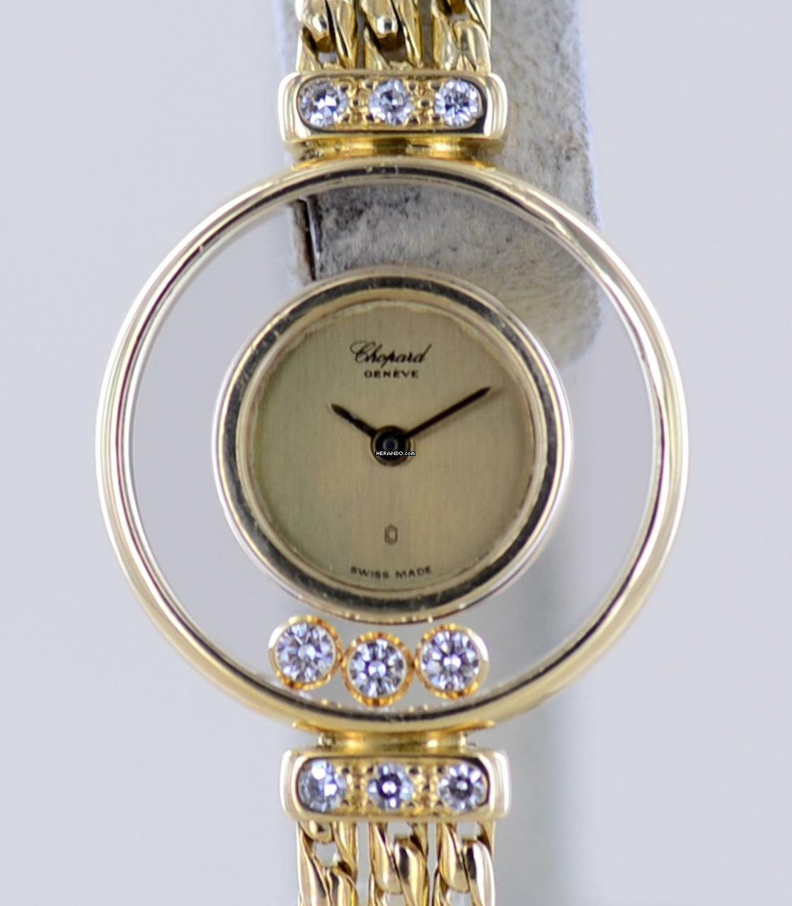 Chopard Happy Diamonds Klassiker 18K Gold Lady Goldband Luxus Top