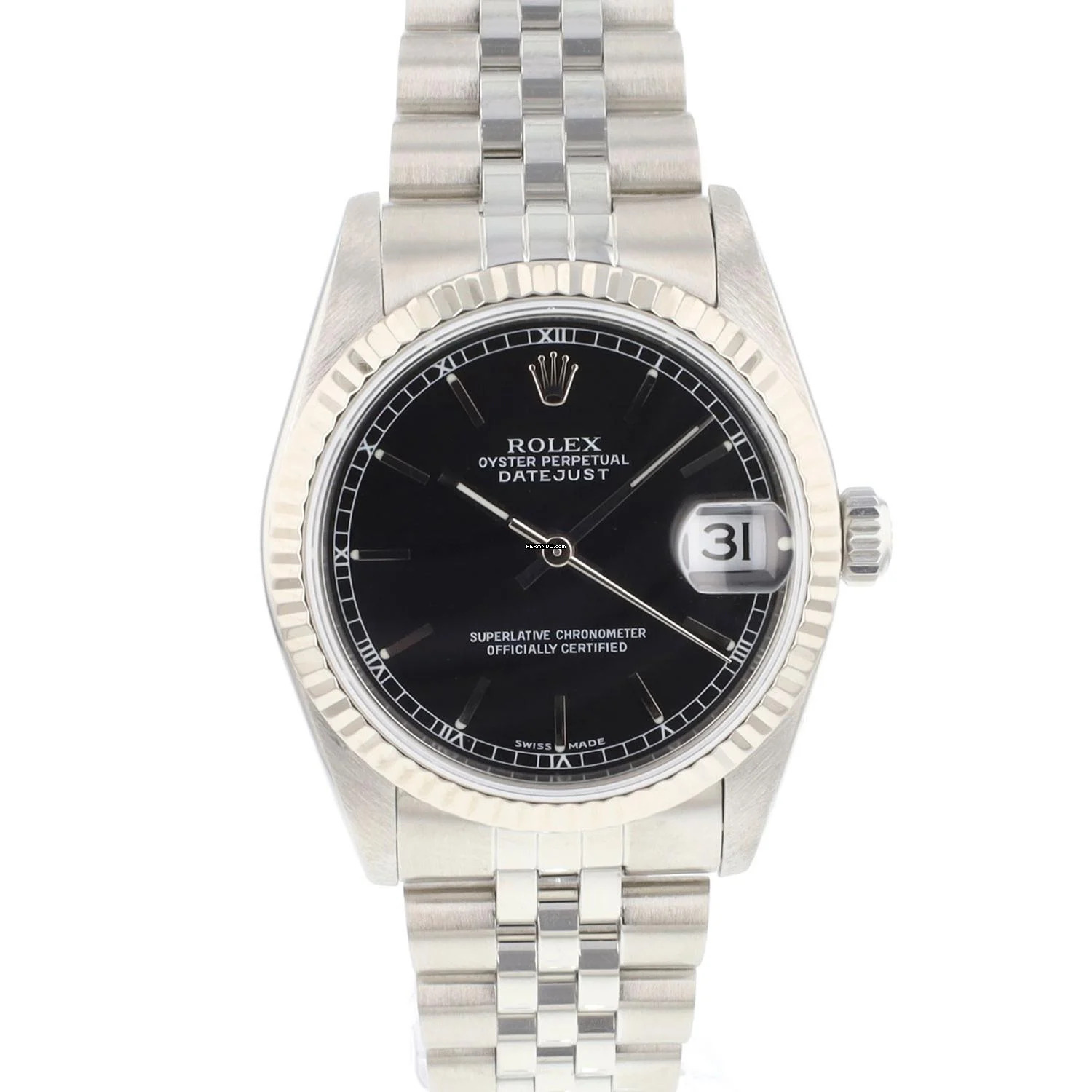 Rolex Datejust 31 Midsize Jubilee Fluted Black Dial </h1>