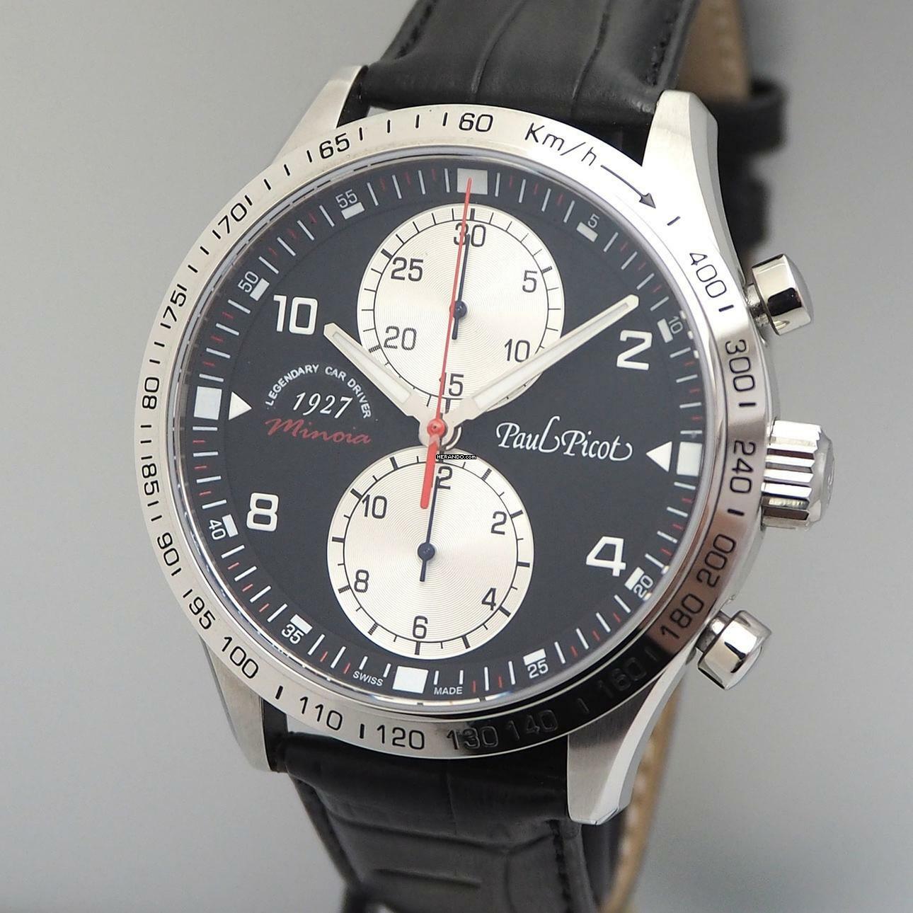 Paul Picot Gentleman Chronograph Minoia Racing 1927 Limited Edition 100 NEU B + P