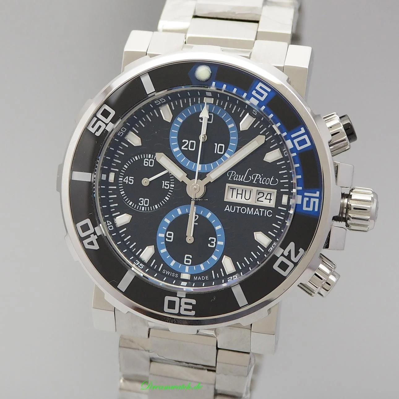 Paul Picot Yachtman III Chronograph - Stahl Stahl Box+Papiere NEU </h1>